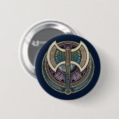 Knotwork Labrys Round Button (Voorkant /achterkant)