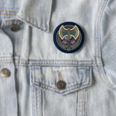 Knotwork Labrys Round Button (In situ)