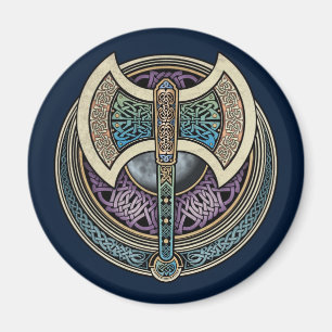 Knotwork Labrys Round Magnet Magneet