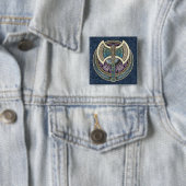 Knotwork Labrys Square Button (In situ)