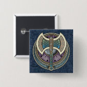 Knotwork Labrys Square Button (Voorkant /achterkant)