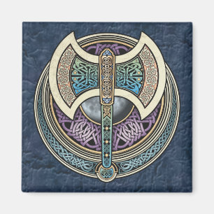 Knotwork Labrys Square Magnet Magneet