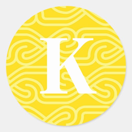Knotwork Monogram - Letter K Ronde Sticker (Voorkant)