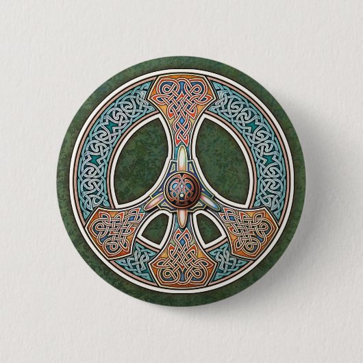 Knotwork Peace Sign-Button Ronde Button 5,7 Cm (Voorkant)