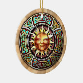 Knotwork Sun Pendant/Ornament Keramisch Ornament (Rechts)