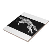 Knotwork Wolf, White on Black Tegeltje (Zijkant)