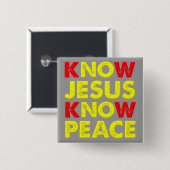 Know Jesus Know Peace Christelijke Button Badge (Voorkant /achterkant)
