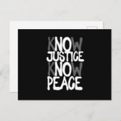 Know Justice Peace Social Human Rights Equality Gi Briefkaart (Voorkant / Achterkant)