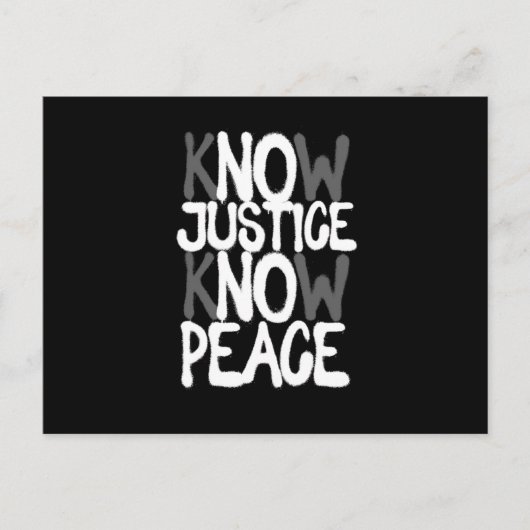Know Justice Peace Social Human Rights Equality Gi Briefkaart (Voorkant)