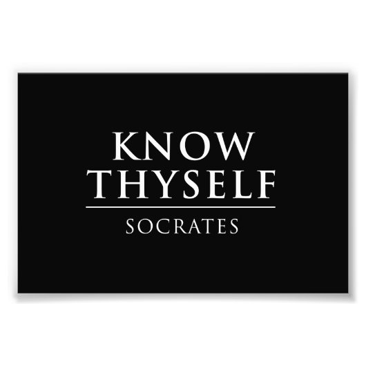 Know Thyself - Socrates Foto Afdruk (Voorkant)