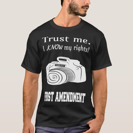 Know your rights First Amendment Camera T-shirt (Voorkant)