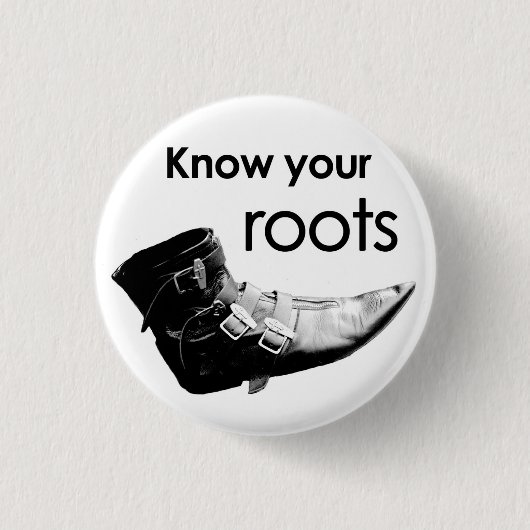 Know your roots ronde button 3,2 cm (Voorkant)