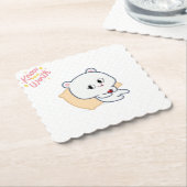 Know Your Worth Cute Bear Coaster Kartonnen Onderzetters (Gebogen)