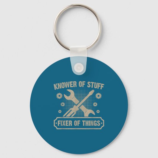 Knower Of Stuff Fixer Of Things Funny Mechanic  Sleutelhanger (Voorkant)