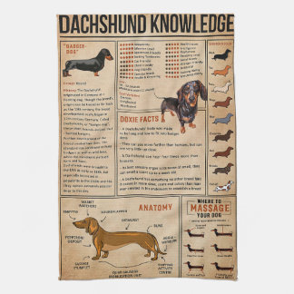 Knowledge Dachshund Wiener Dog Theedoek