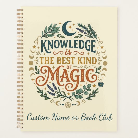 Knowledge is Magic Witchy Academic Book Botanical Planner (Voorkant)