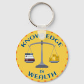 Knowledge is Wealth Intelligence Gezegde Sleutelha Sleutelhanger (Achterkant)
