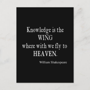 Knowledge Wing Fly to Heaven Shakespeare Quote Briefkaart
