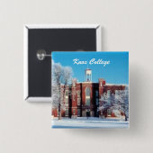 Knox College Old Main Vierkante Button 5,1 Cm (Voorkant /achterkant)