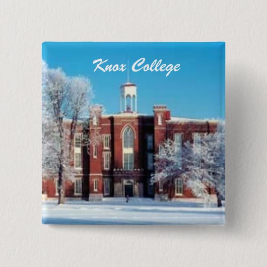 Knox College Old Main Vierkante Button 5,1 Cm (Voorkant)