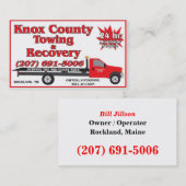 Knox County Towing Visitekaartje (Voorkant / Achterkant)