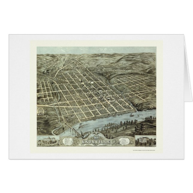 Knoxville, carte panoramique de TN - 1871 (Devant horizontal)