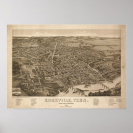 Knoxville Tennessee 1886 Antiek Panorama Poster
