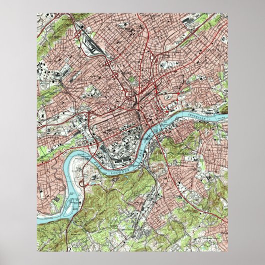 Knoxville Tennessee Map (1978) Poster (Voorkant)