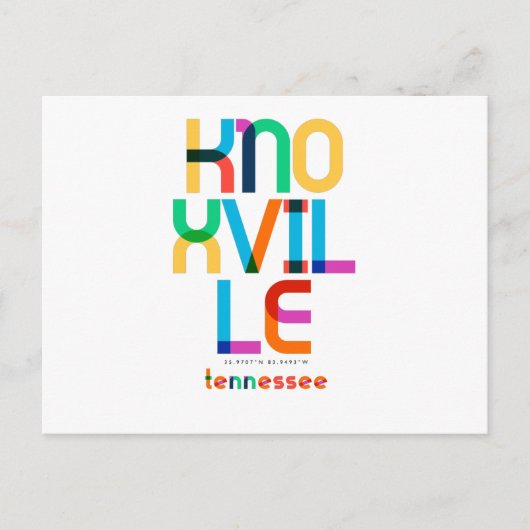 Knoxville Tennessee Mid Century, Pop Art, Briefkaart (Voorkant)