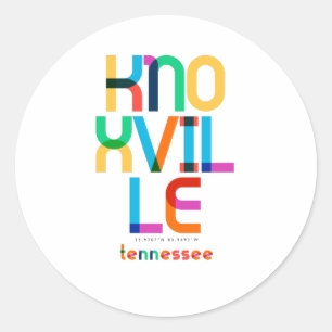 Knoxville Tennessee Mid Century, Pop Art, Ronde Sticker