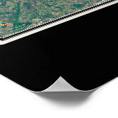 Knoxville Tennessee uit de ruimtesatellietkaart Poster (Hoek)