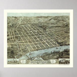 Knoxville, TN Panoramic Map - 1871 Poster