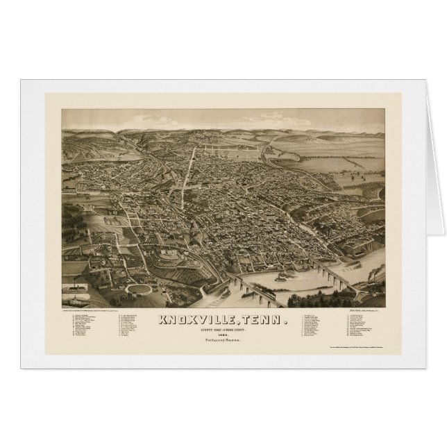Knoxville, TN Panoramic Map - 1886 (Voorkant Horizontaal)