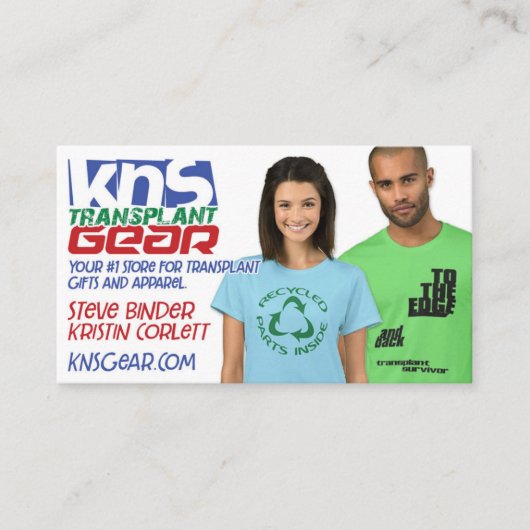 KNS Transplant Gear visitekaartje (Voorkant)