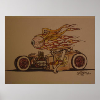 Knuckle draggin' in kleur poster