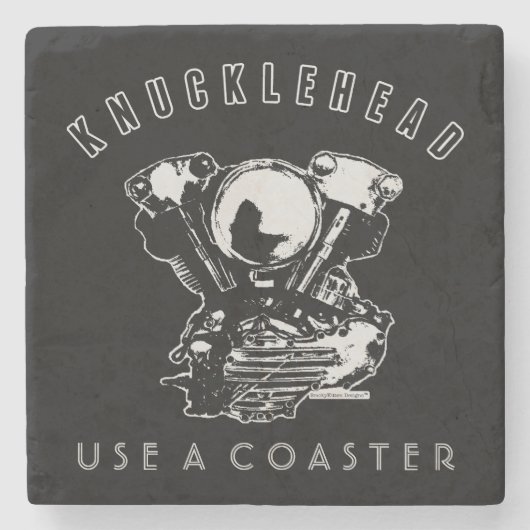  Knucklehead-motor Stenen Onderzetter (Voorkant)