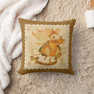 Knuffel Baby Muis Pompoen Halloween Kussen