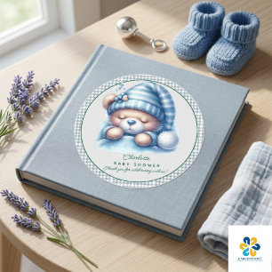 Knuffel Beer Baby Shower Ronde Sticker