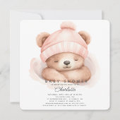 Knuffel Beer Baby Shower Uitnodiging (Voorkant)