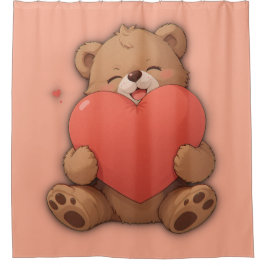 Knuffel beer douchegordijn