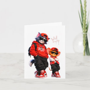 Knuffel Beer Duo Worp Kussen - Rood & Wit G Kaart