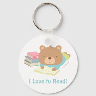 Knuffel Beer Houdt Van Lezen Sleutelhanger