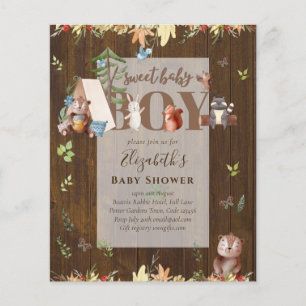 Knuffel Beer Houtland Kampeer Jongens Baby Shower Flyer
