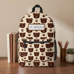Knuffel Beer & Pootafdruk Patroon Rugzak