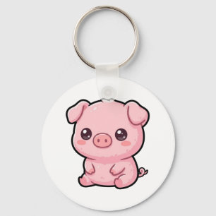 Knuffel Biggen Knop Sleutelhanger