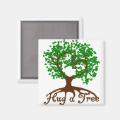 Knuffel een boom vierkante magneet (Voorkant / Achterkant)