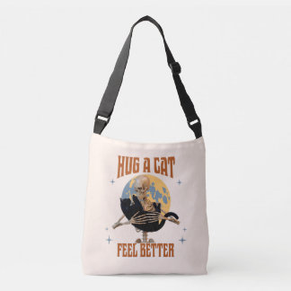 Knuffel een kat Voel je beter Introvert kat humor Crossbody Tas