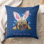 Knuffel een Pug dubbelzijdig polka dot kussen (Deken)