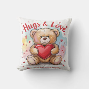 Knuffel en liefde, je maakt mijn wereld helderder kussen