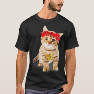 Knuffel gangster leven gouden keten kat gangsta t-shirt